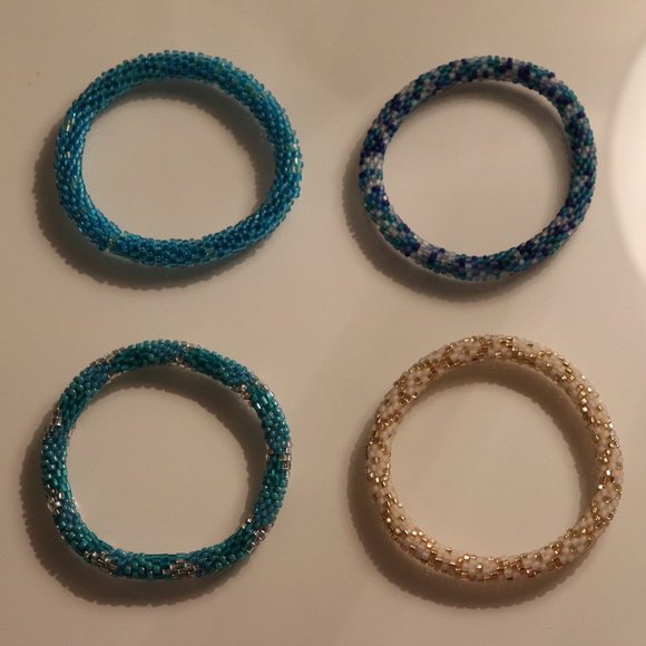 Confetti Seed Bead Bangle Bracelets | 71 - 74 - Picture 2 of 3